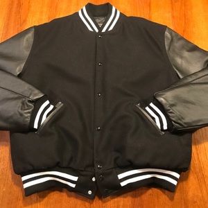 Leather Varsity Jacket - Holloway NWOT - XL